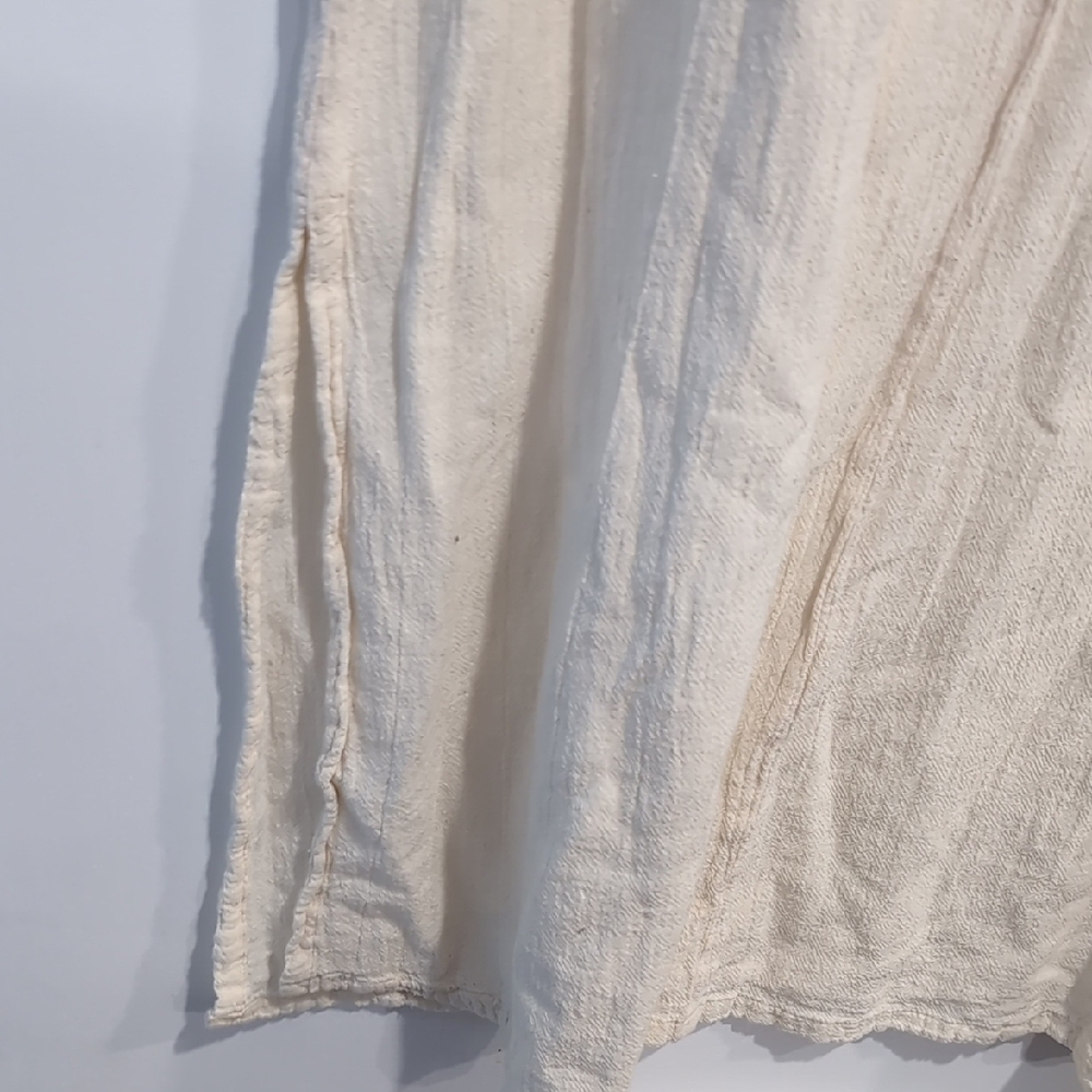 Oh My Gauze! 100% Cotton Maxi Dress Cream Lagenlook Resort Gauzy Sz Med - Picture 7 of 7